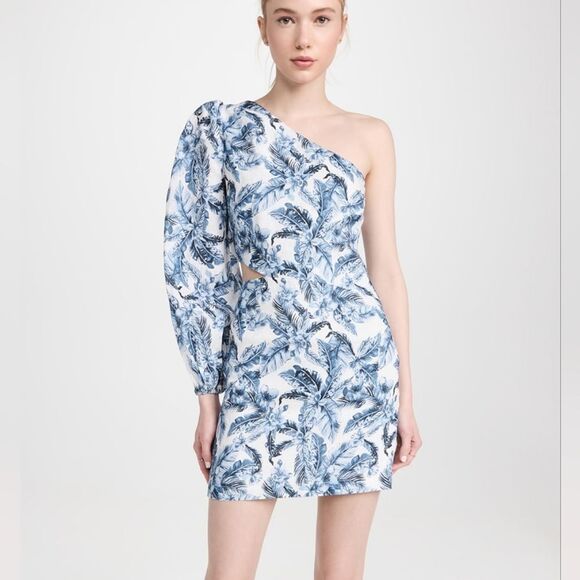 Cami NYC Blue One Shoulder Pandora Mini Dress Size 0 - Picture 1 of 15